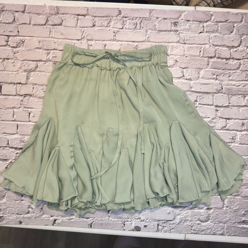 Hello Molly Sage Green Mini Skirt